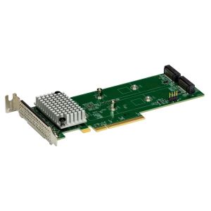 Supermicro AOC-SLG4-2H8M2 2x PCIe Gen 4 Hybrid NVMe/SATA M.2 RAID Boot Storage Adapter