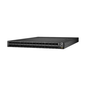 NVIDIA 920-9B210-00FN-0M0 MELLANOX MQM9700-NS2F Quantum-2 QM9700 1U InfiniBand switch 64 ports 400Gb/s NDR/32 OSFP ports Smart rack-mountable Managed power-to-connector (P2C) airflow (forward)